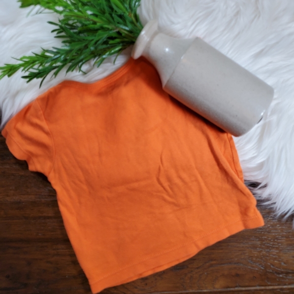 🌿5/$25 Carter's Orange Car Short Sleeve Shirt 18m - Picture 3 of 4